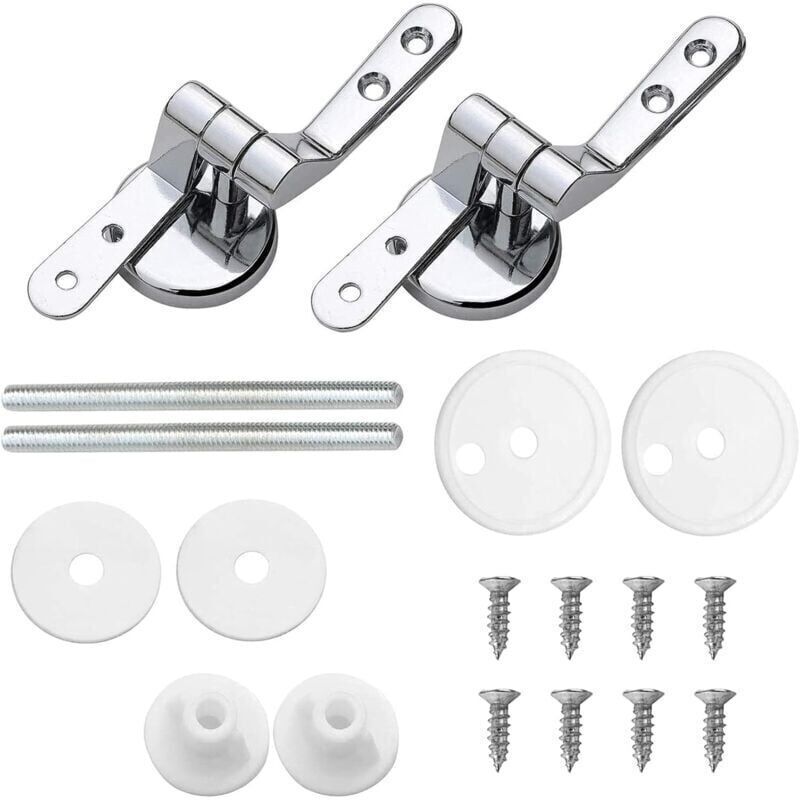 Attaches Charnière Abattant Wc, Lot De 2 Charnières De Rechange Pour Lunette De Toilette Avec Fixations En Alliage,charniere Abattant Wc--