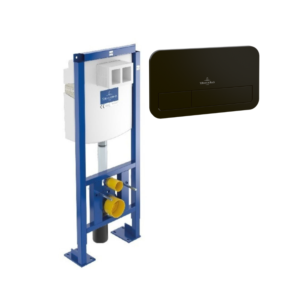 Bâti-support autoportant WC VILLEROY ET BOCH Viconnect avec plaque noir