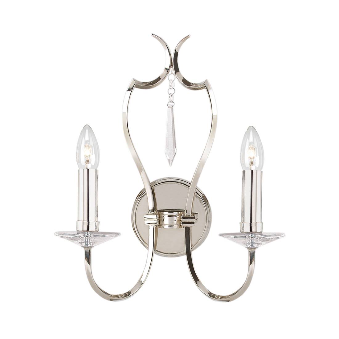 Elstead - Applique Murale Lustre Laiton Cristaux Nickel H 41 Cm Hall Light