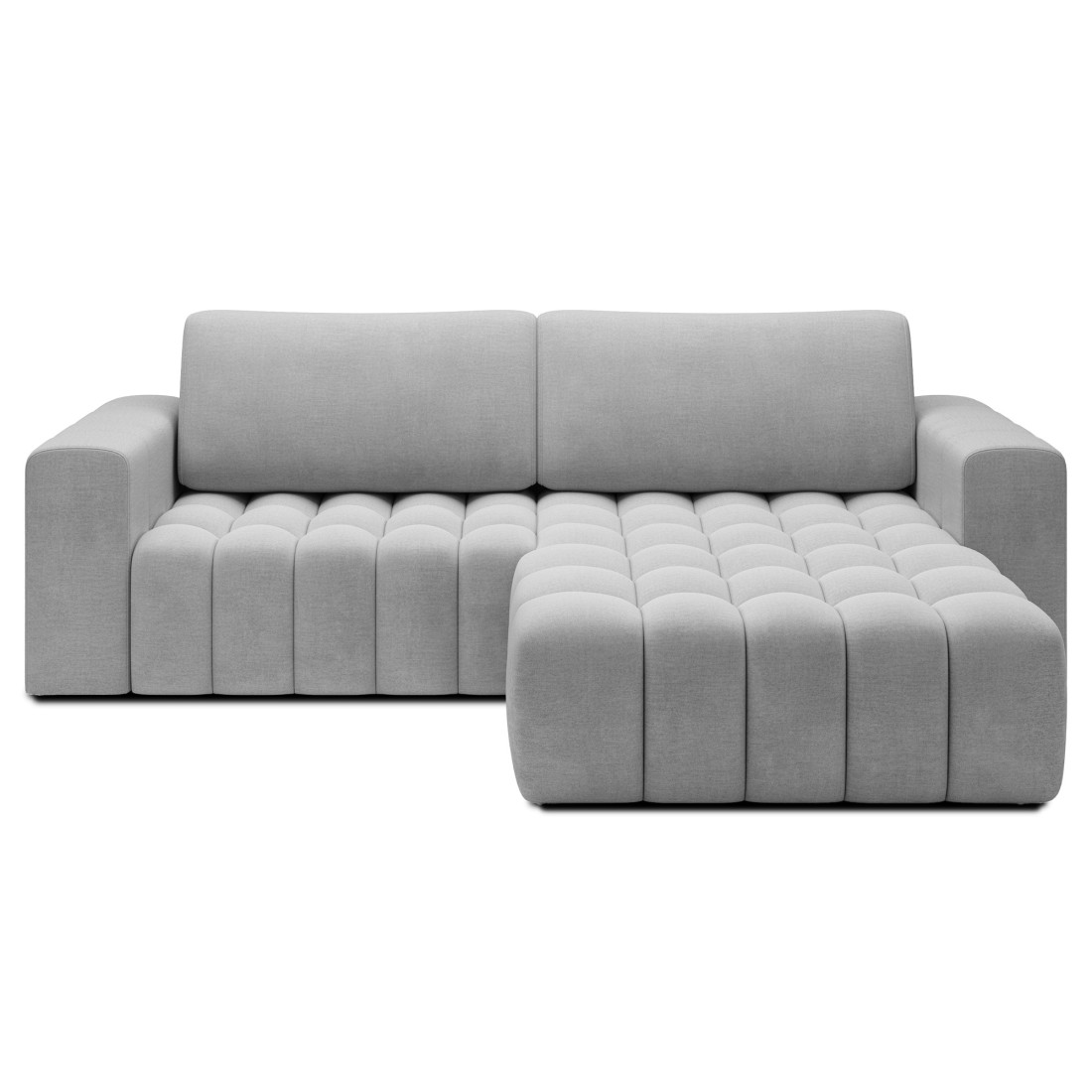 Canapé D'Angle Convertible Dory Gris 250 Cm Avec Coffre De Rangement Angle Droit