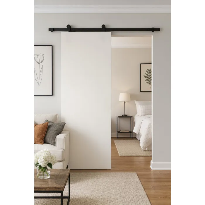 Porte Coulissante Blanc Pur Lacdor H204 X L83 Cm, Rail Roulettes Gd Menuiseries