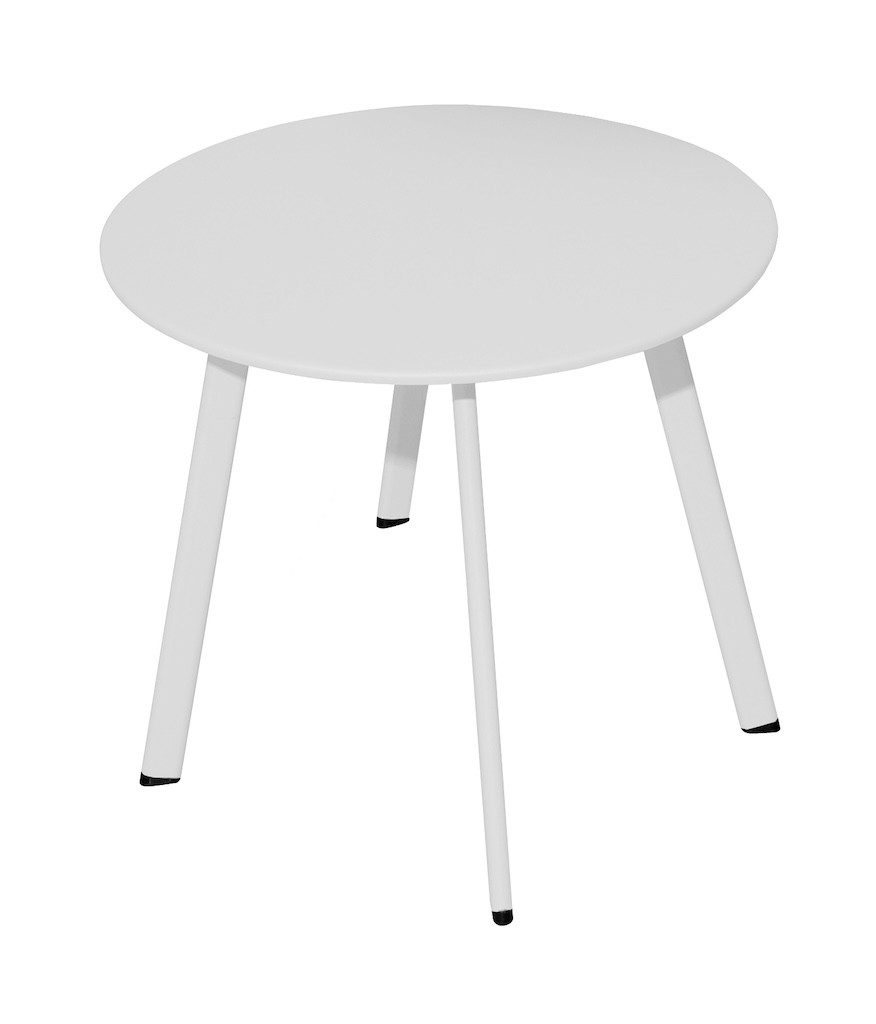 PROLOISIRS Table basse - MASSAÏ - Acier époxy - D.60 cm - Blanc
