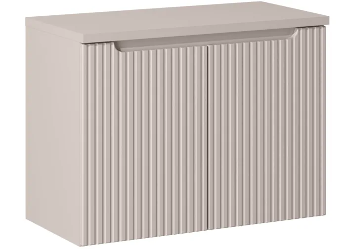 Meuble sous vasque suspendu 2 portes NOVA CACHEMIRE 80 cm et le plan CACHEMIRE
