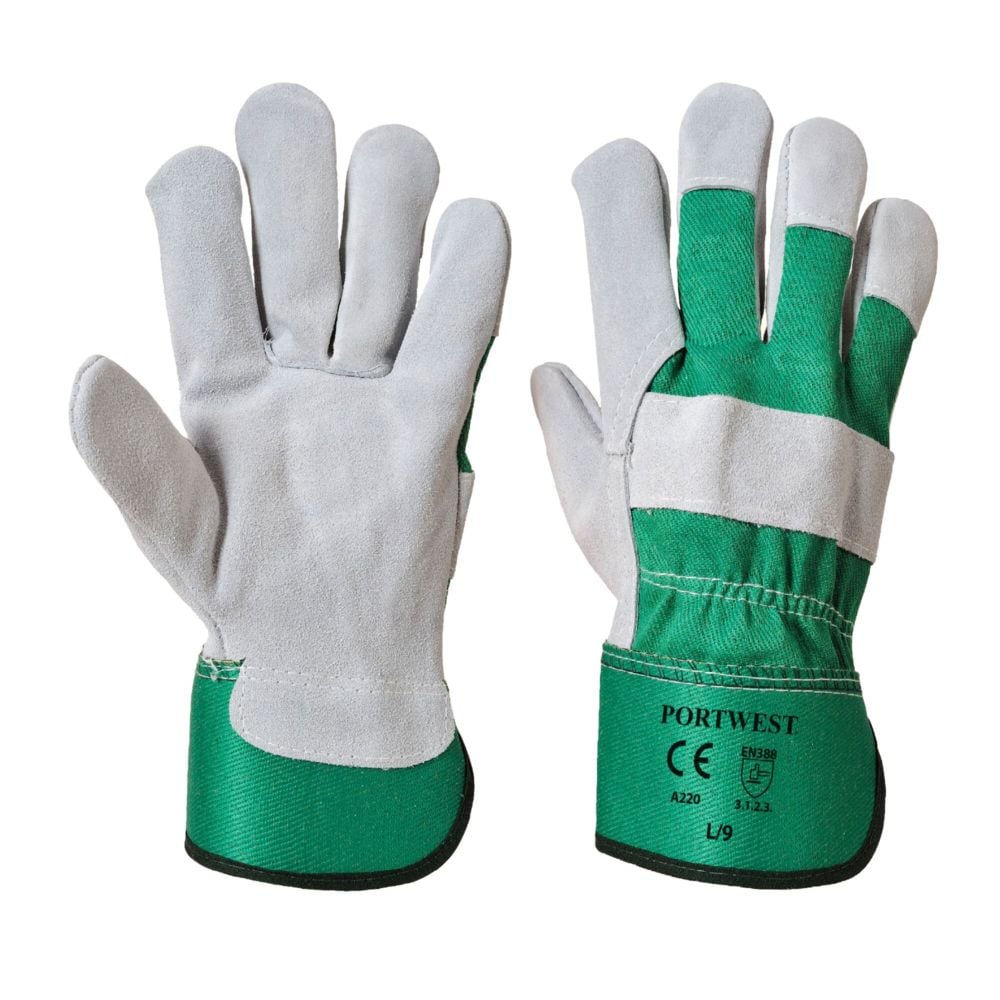 Gant Docker Premium Vert Xxxl Protection Robuste Cuir Croûte - Portwest