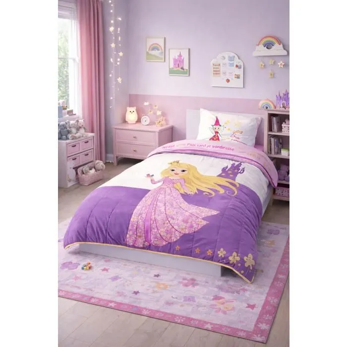 Couette Enfant Tempérée Imprimée Princesse / Fée - 1 Personne 140 X 200 - Toutes Saisons - Mortreux