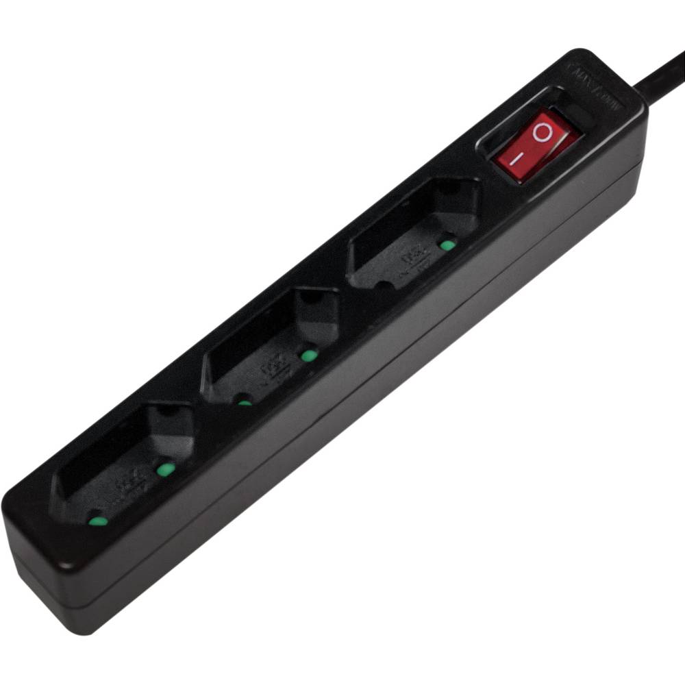 Bloc Multiprise Avec Interrupteur Logilink Lps230b X3 Noir Fiche Avec Contour 1 Pc(s)
