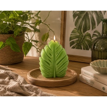 Bougie décorative en forme de feuille