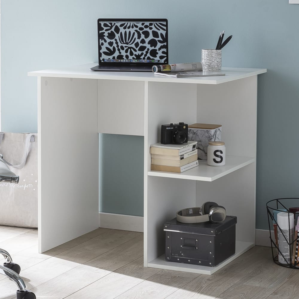 Finebuy Table De Bureau Petit 82x76x60 Cm Table Pour Ordinateur Avec Étagère