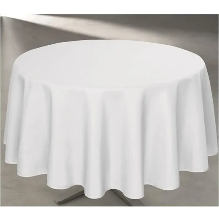 Nappe Anti Tache Unie Blanc Ronde 160 Cm