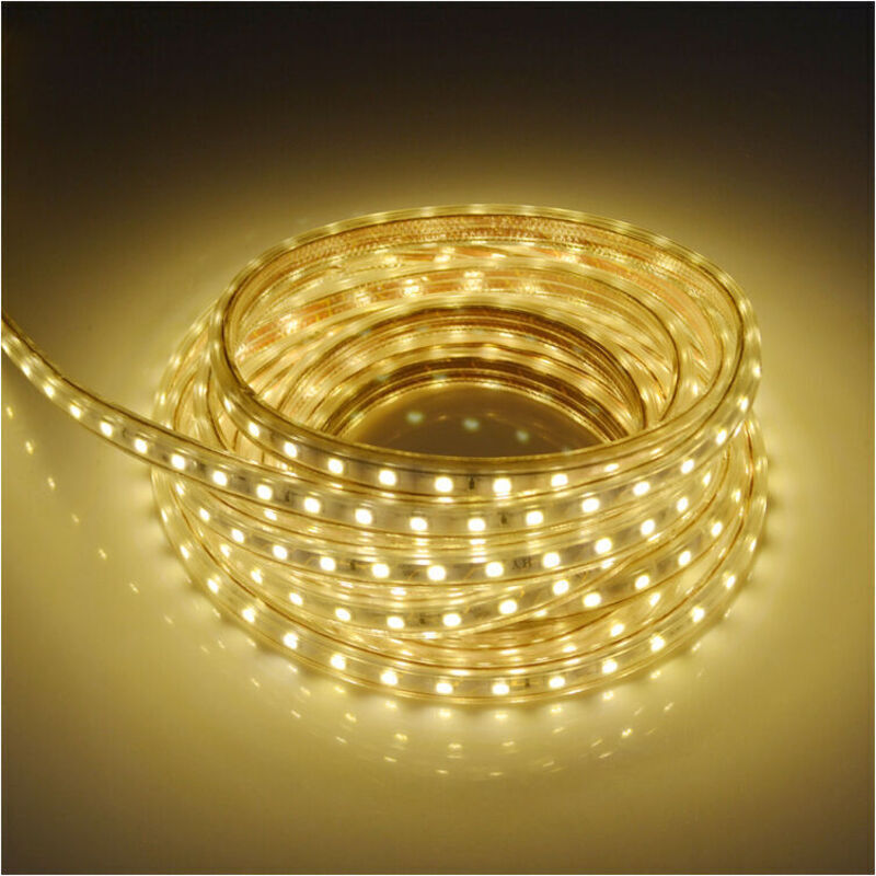 Ruban Led 3 Mètres Avec Interrupteur 5050 Ip65 Étanche, Blanc Chaud