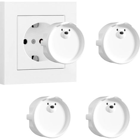 Lot De 4 Prises Boîte En Silicone Couvercle Décoratif/coque De Protection Contre La Poussière Cache-prises Cache-poussière Dispositifs De Protection (4 Blanc)
