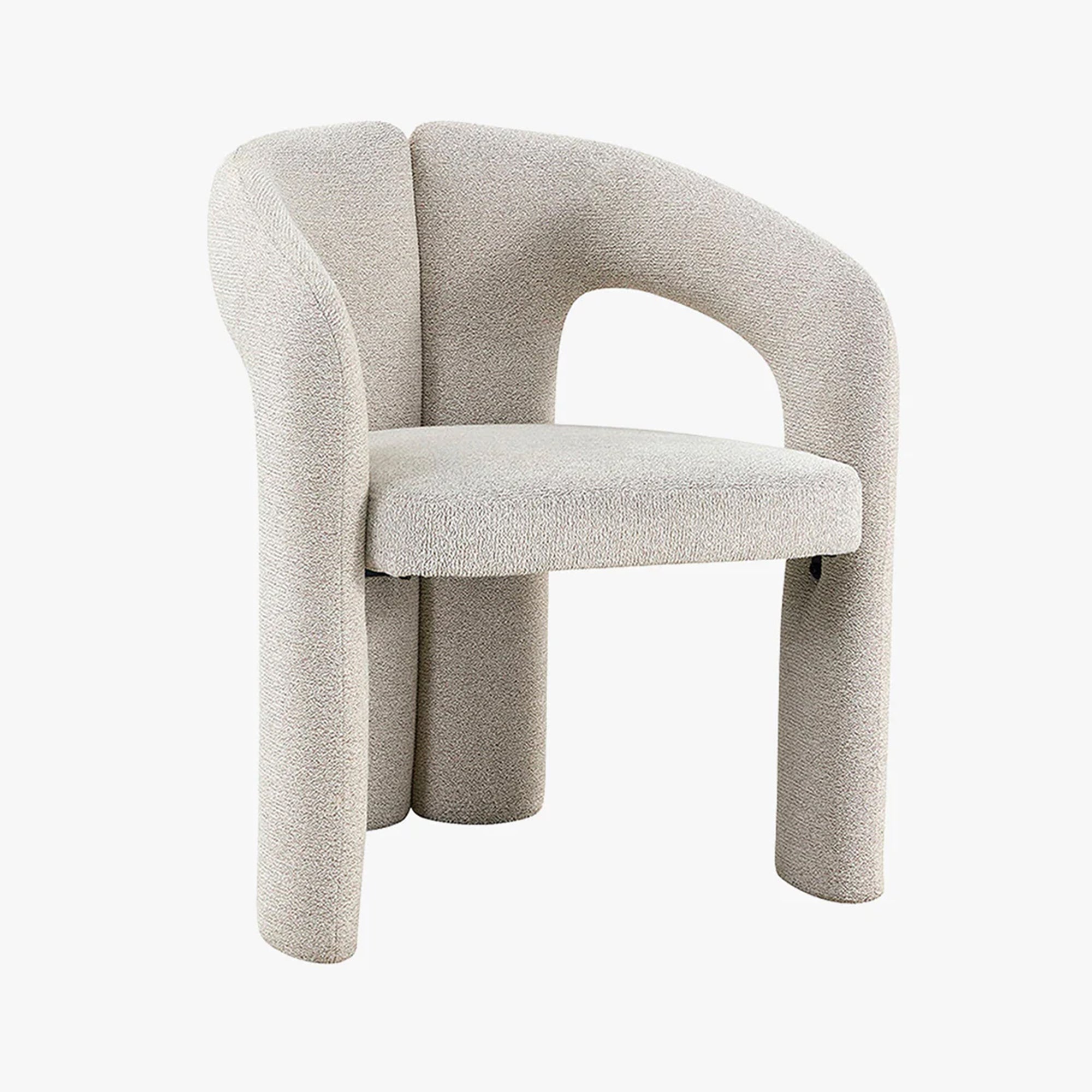 Beja - Fauteuil En Tissu Bouclette Écru