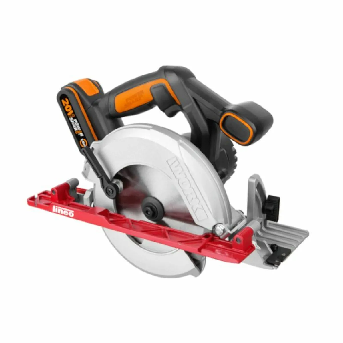 Scie circulaire 20V WORX - WX530.9 (lame 165 mm, coupe en biseau jusqu'à 50 deg, profondeur max 55 mm, sans batterie ni chargeur)