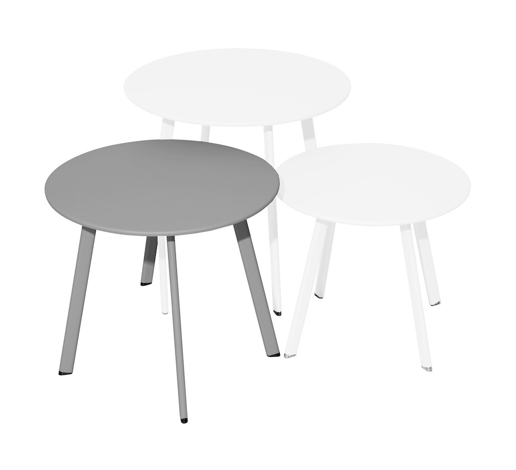 PROLOISIRS Table basse - MASSAÏ - Acier époxy - D.45 cm - Gris