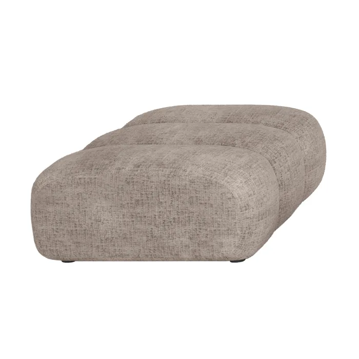 Gabya - Pouf Rectangle Matelassé En Tissu Taupe