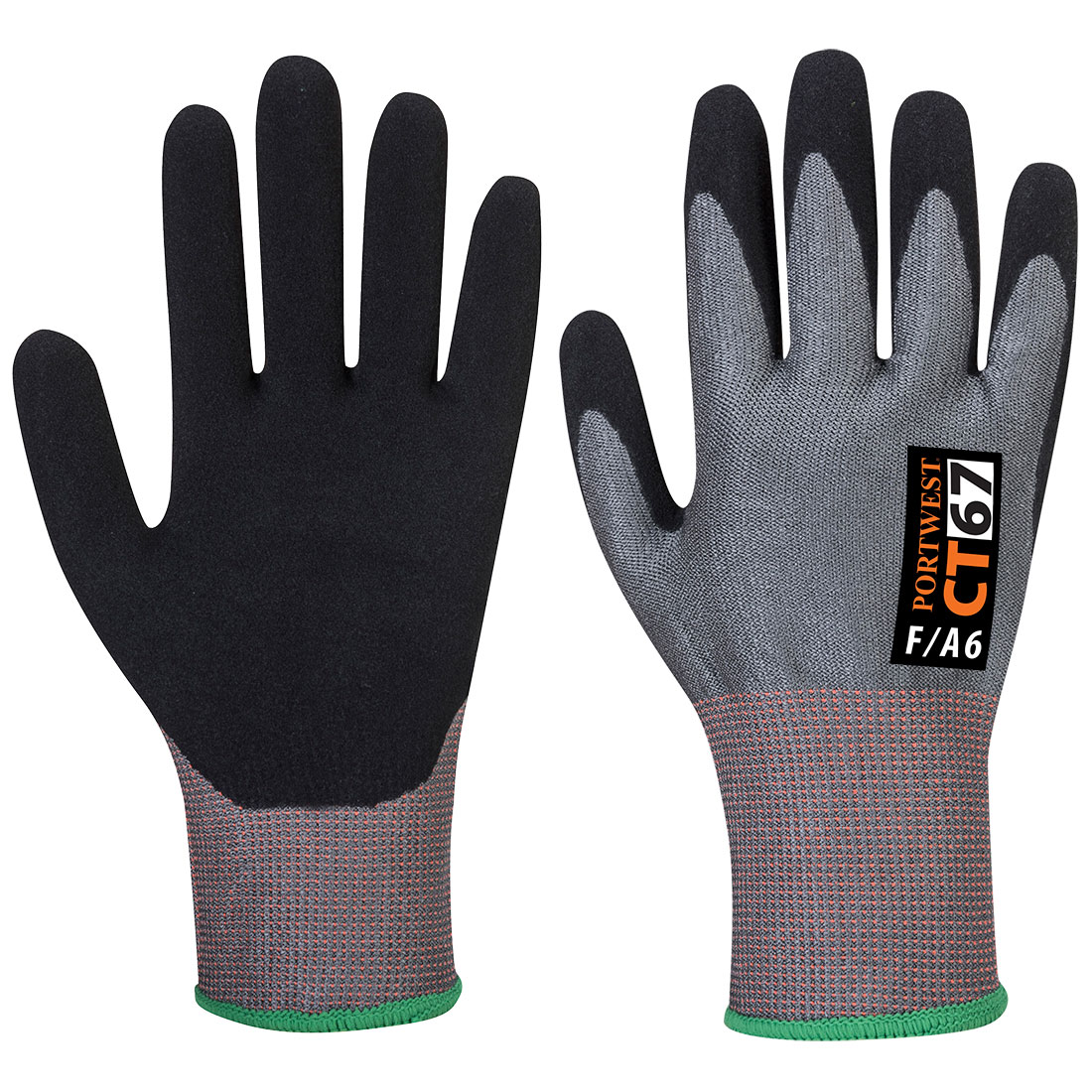 Gant Ct Anti Coupures Mousse Nitrile F13 - L - Gris/noir - Portwest