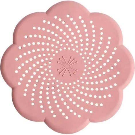 Couvercle De Drain De Sol En Silicone En Forme De Fleur, Filtre D'Évier En Maille, Accessoire De Salle De Bain Anti-blocage(pink)