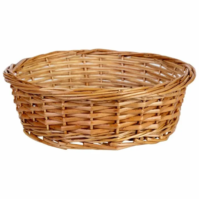 Panier rond en osier marron 29,5x29,5x9h cm
