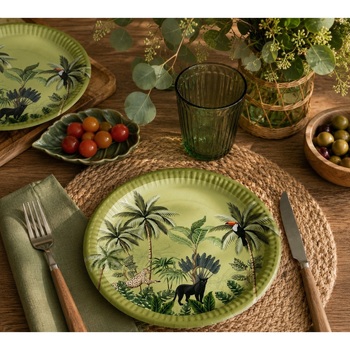 Set De 10 Assiettes En Carton 18 Cm Toucan Palmeraie