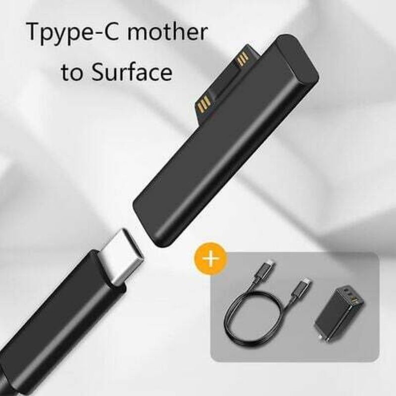 Usb C Power Supply Female Adapter For Surface Pro 3 4 5 6 Fast Charging