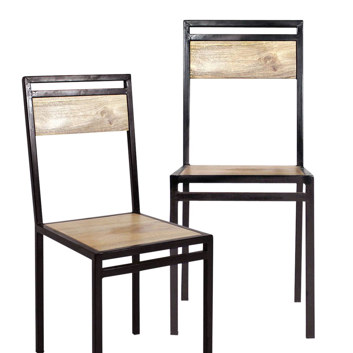 Made In Meubles - Chaise En Bois De Manguier New-york (lot De 2)