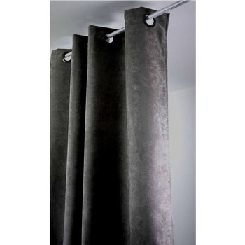 Rideau Uni - Effet Suédine (145x260 cm - Gris Foncé)