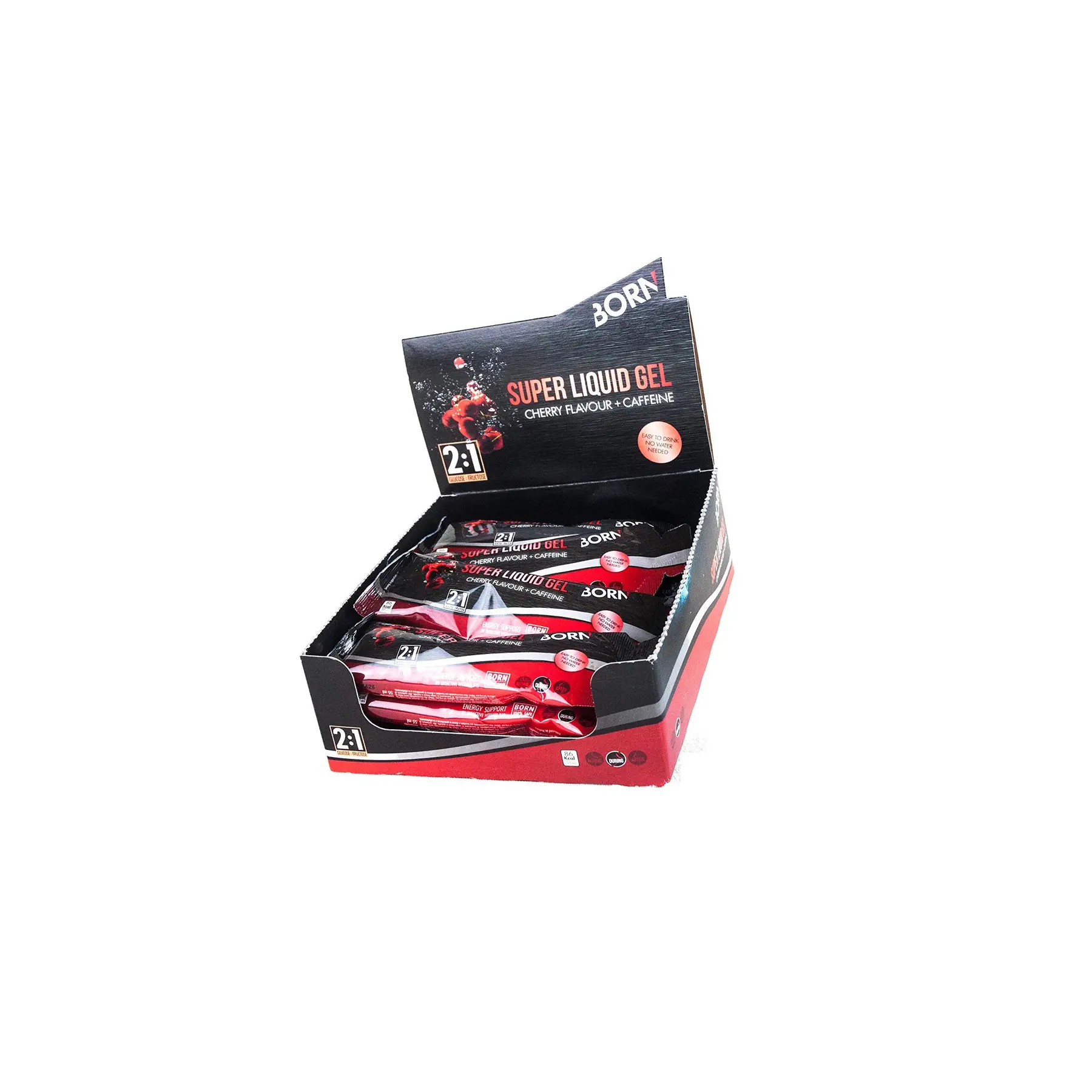 Gel énergétiques liquide cerise + caféine Born
