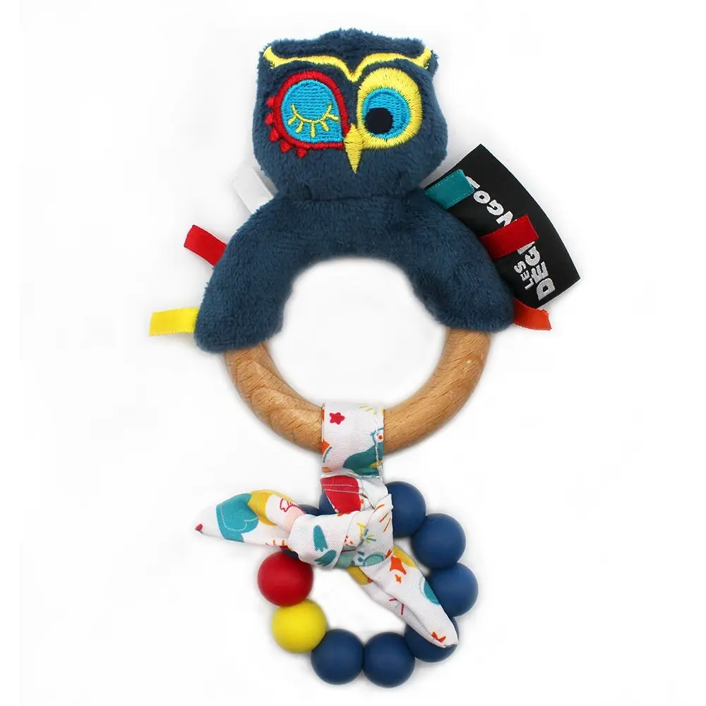 Anneau de dentition Deglingos Silicone Bois Astros Le Hibou