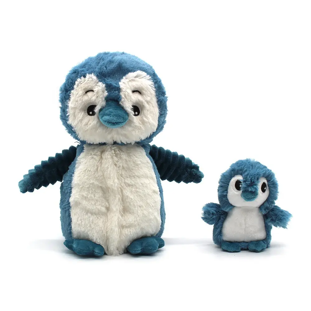 Peluche Ptipotos Globe Trotoys Pingouin Maman Et Bébé Bleu
