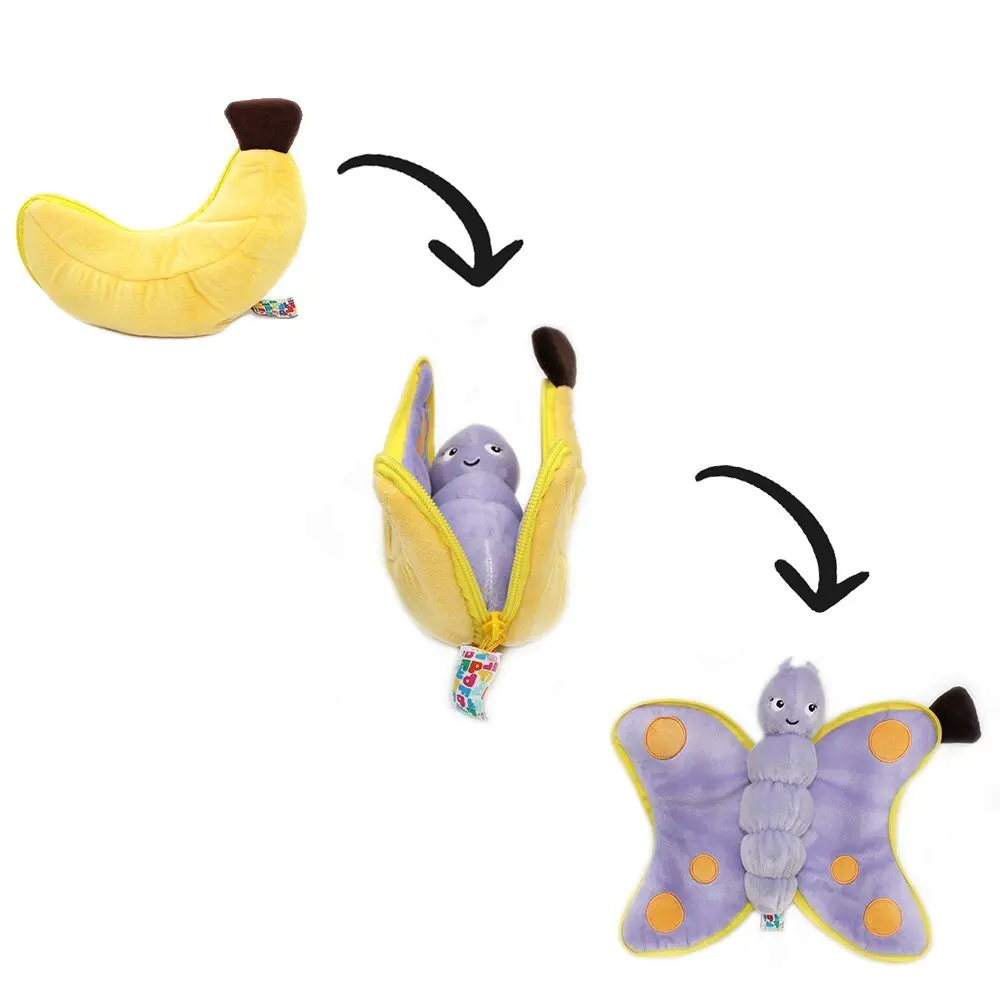 Peluche Deglingos Flipetz Veggies Papillon Banane