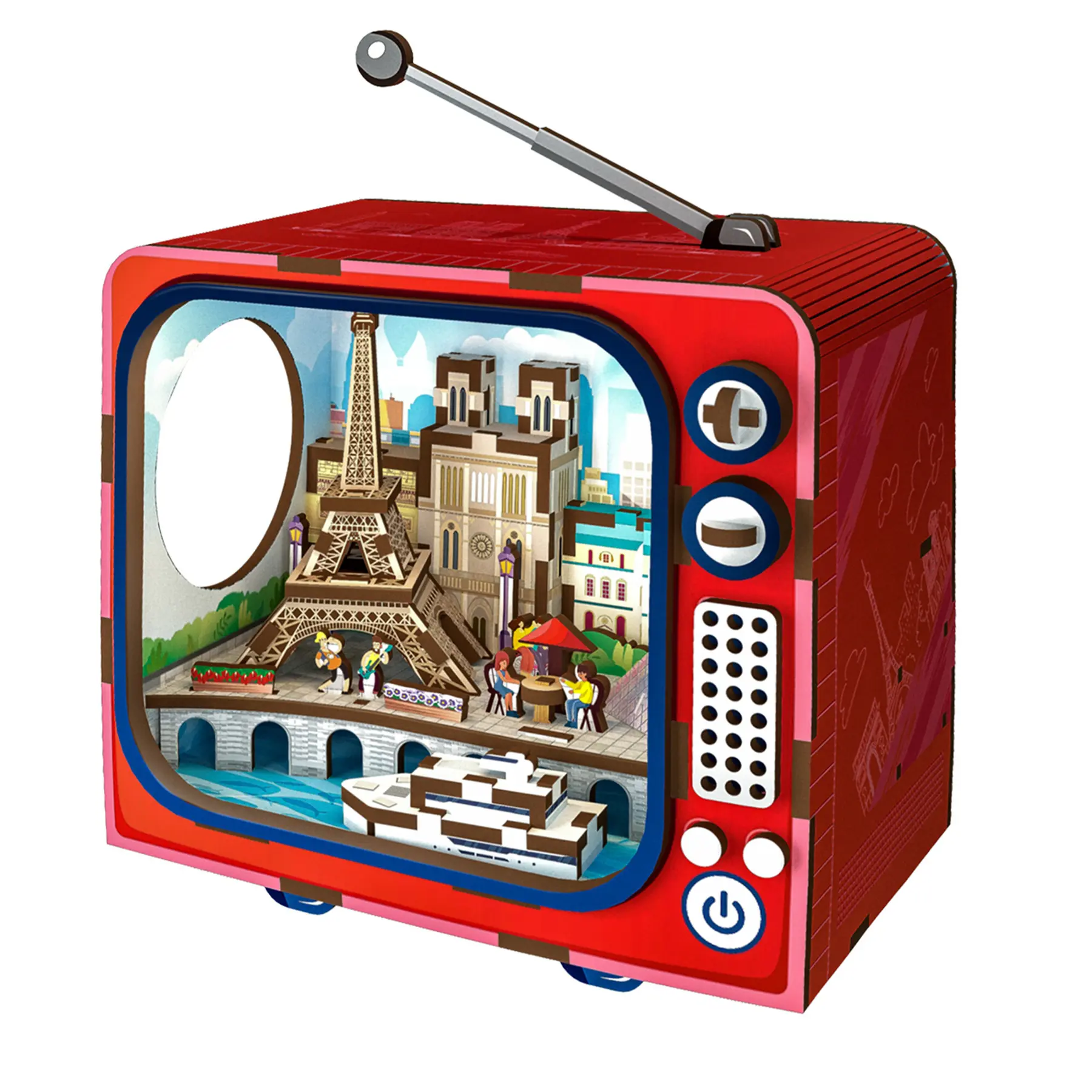 Maquette Green Slide Puzzle Tv Vue Sur Paris Led 98 Pièces Bois Multicolore