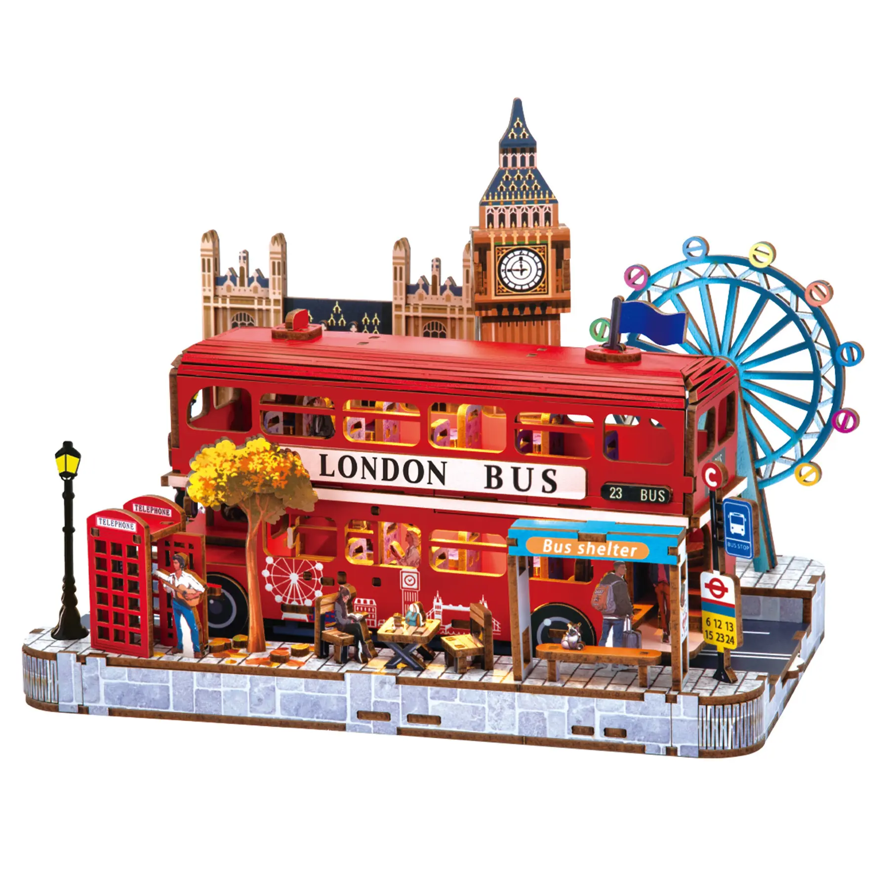 Maquette Greenslide Puzzle Paysages Célèbres Londres 207 Pièces Bois Multicolore