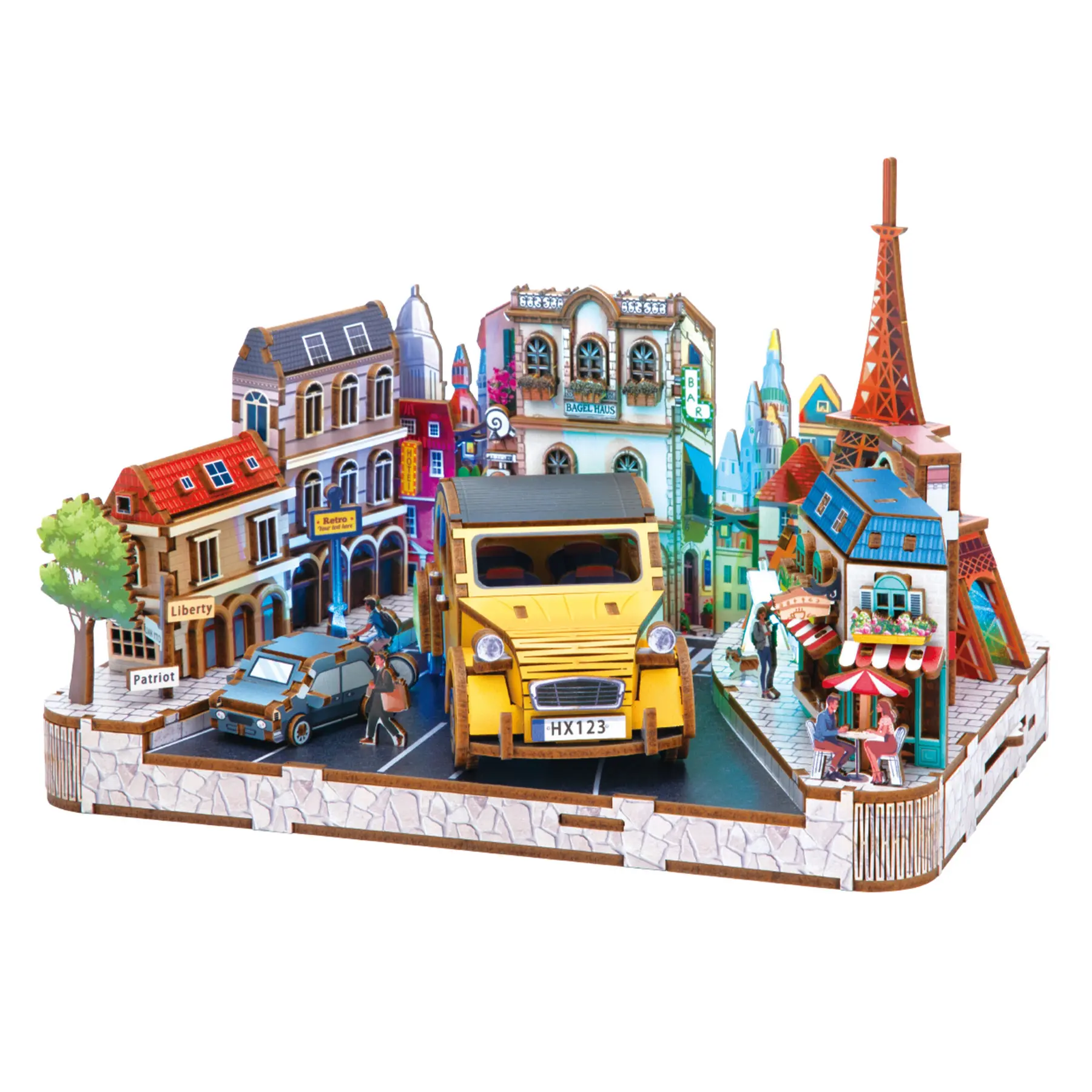 Puzzle 3d Greenslide Paysages Célèbres Paris 222 Pièces Multicolore Bois