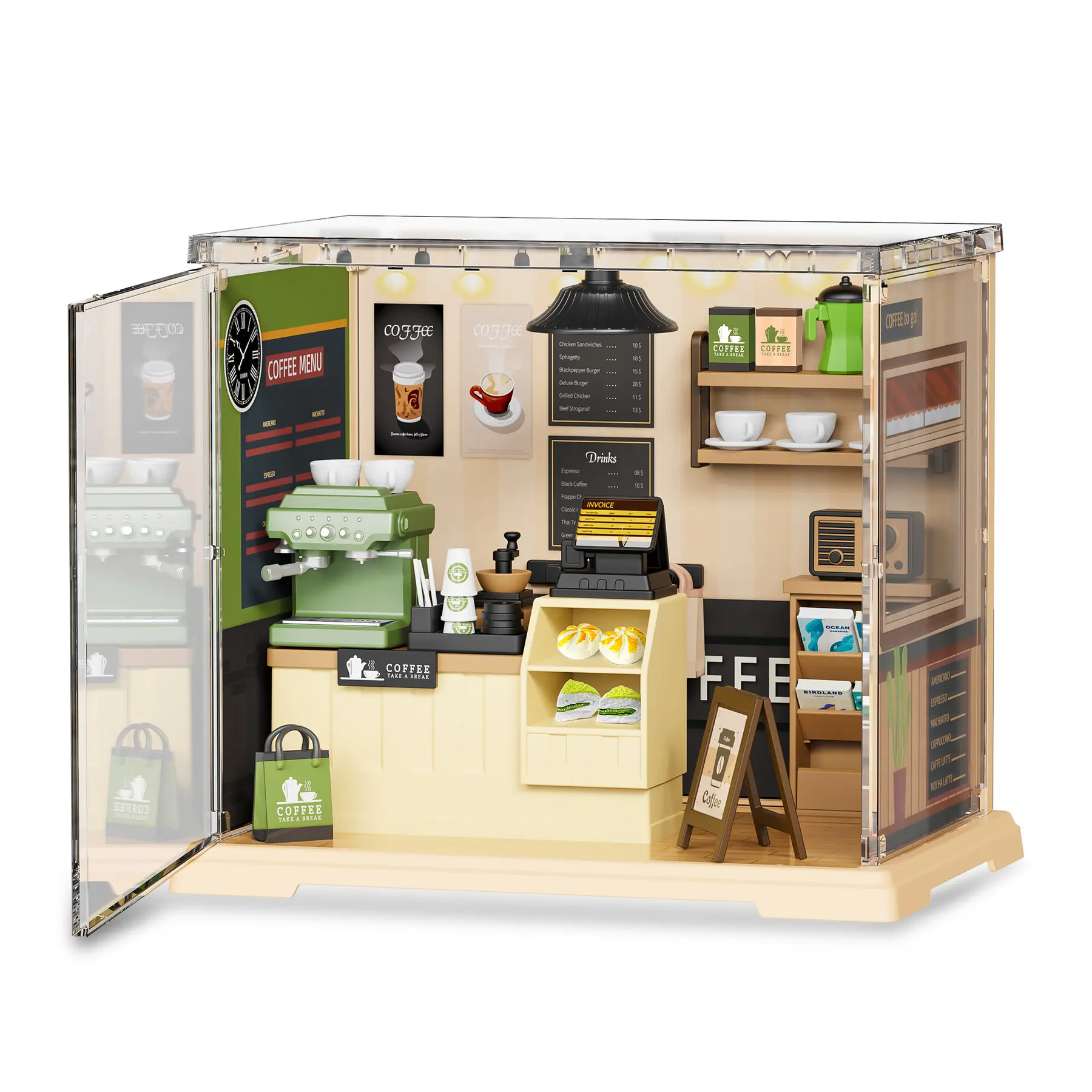 Maquette Greenslide Room Box Café Led 90 Pièces Multicolore