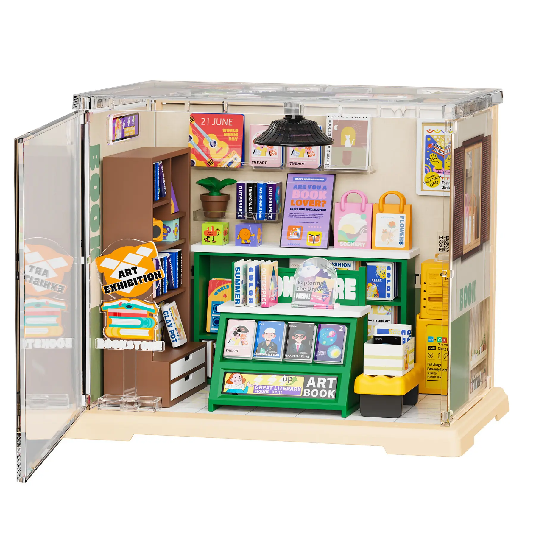 Maquette Greenslide Green Slide Librairie Led 104 Pièces Multicolore