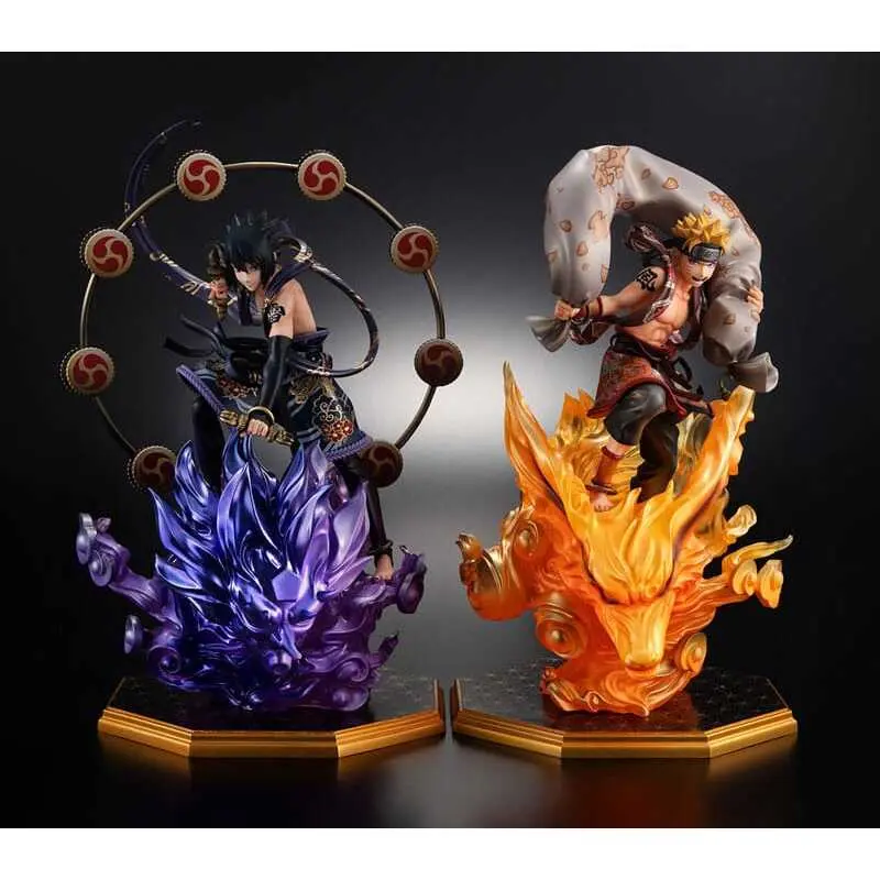 Statuette PVC Megahouse Naruto Shippuden Precious G.E.M. Naruto Uzumaki Wind God & Sasuke Uchiha Thunder God