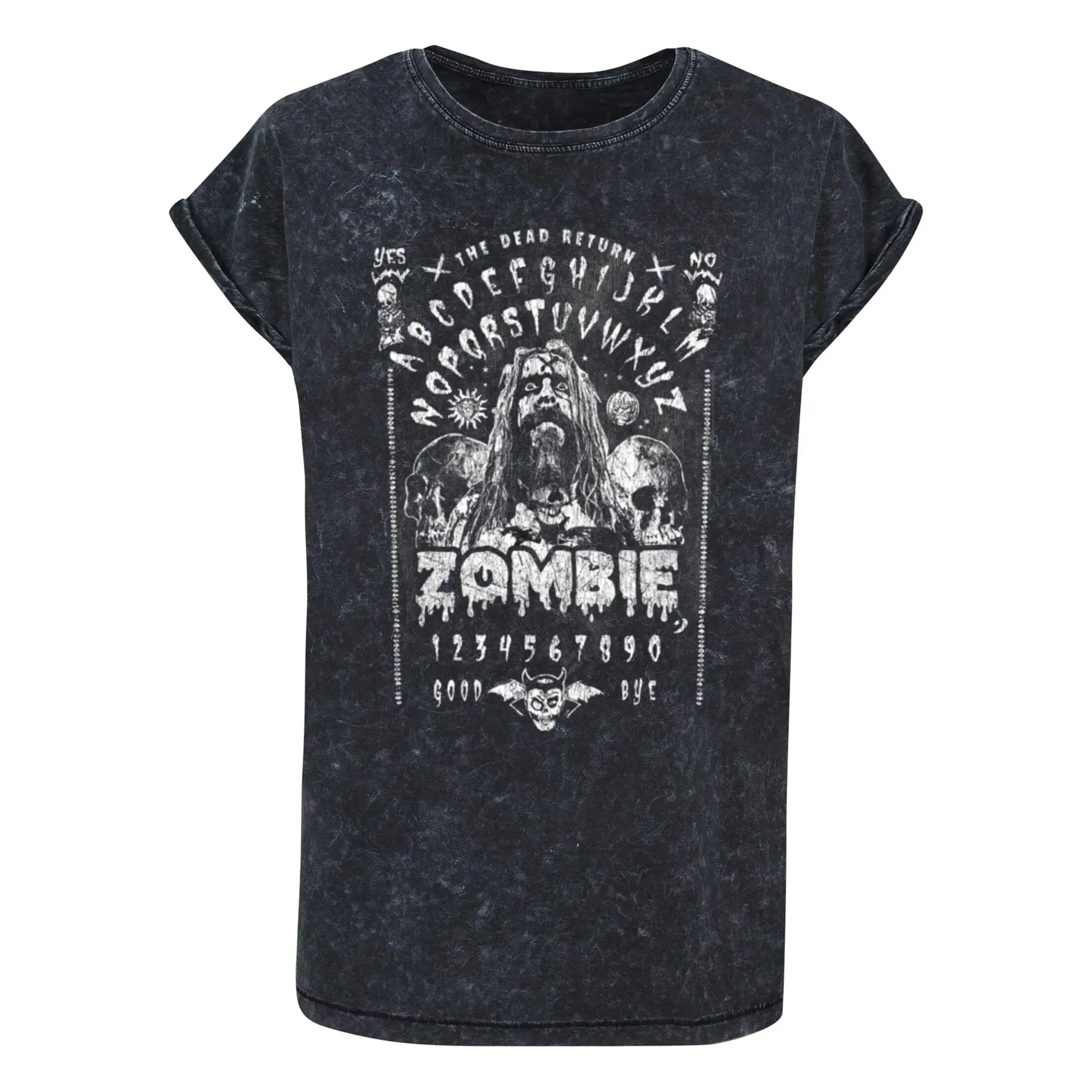 T-shirt délavé femme Merchcode Rob Zombie The Dead Return Spirit Board Acid