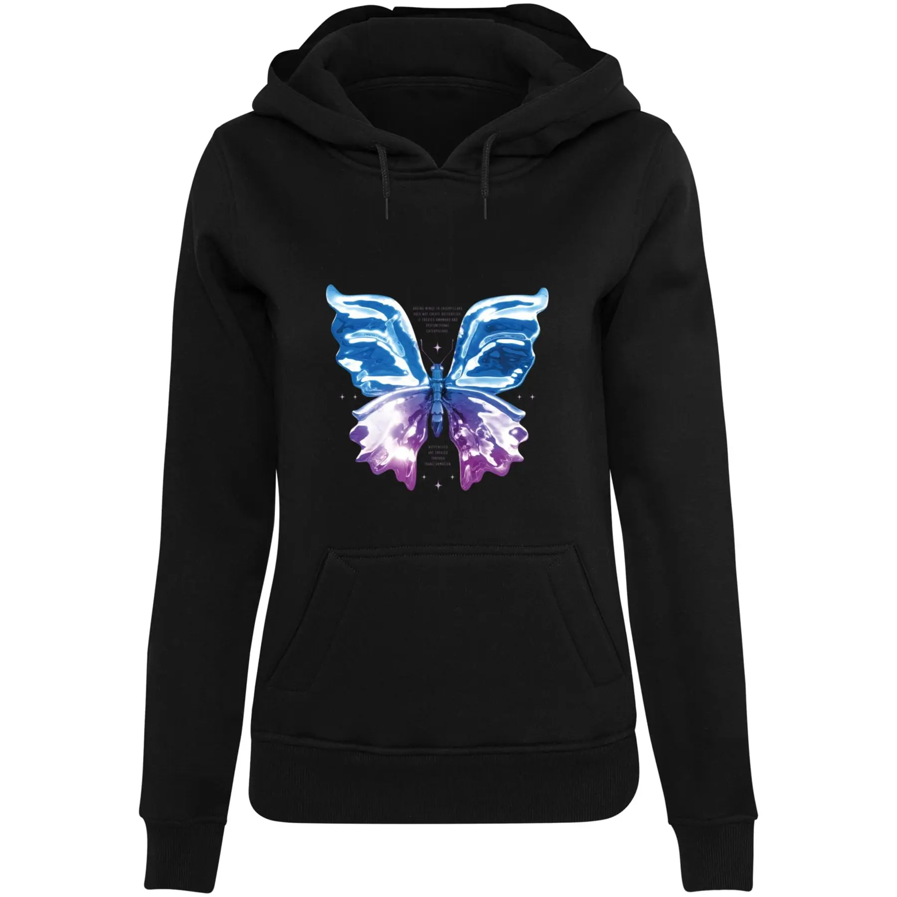 Sweatshirt à capuche femme Miss Tee Chromed Butterfly