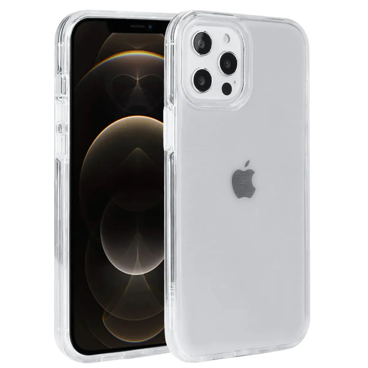 Coque smartphone 2 en 1 (contour silicone et coque pour en dur) Platyne Iphone 12 Pro Max