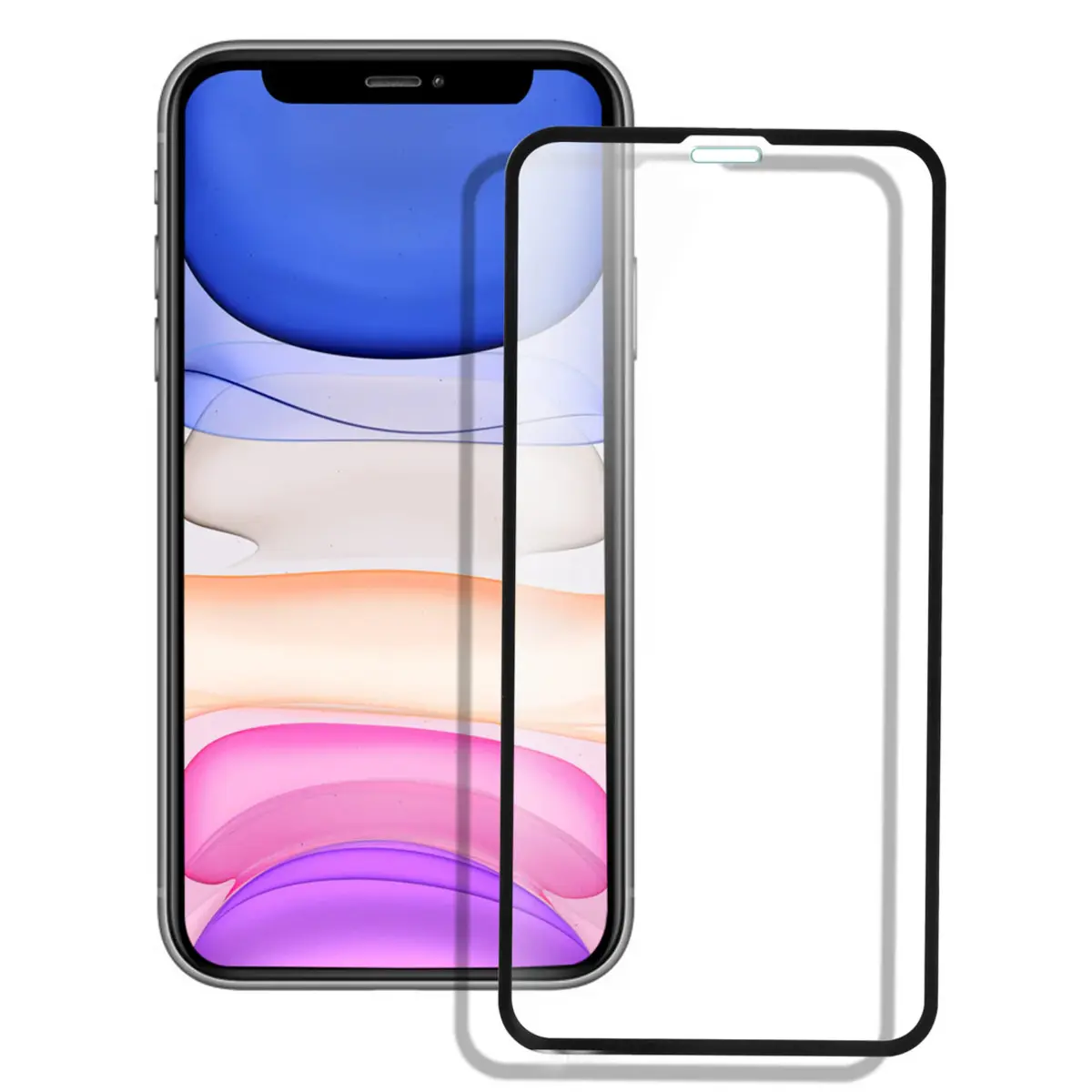 Verre De Protection 5d Pour Iphone 11 Avec Bord Noir