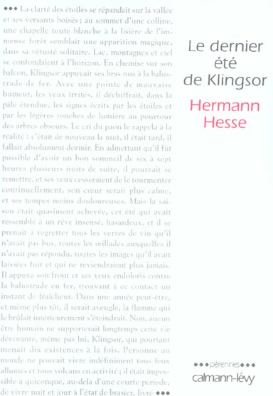 Le dernier ete de klingsor