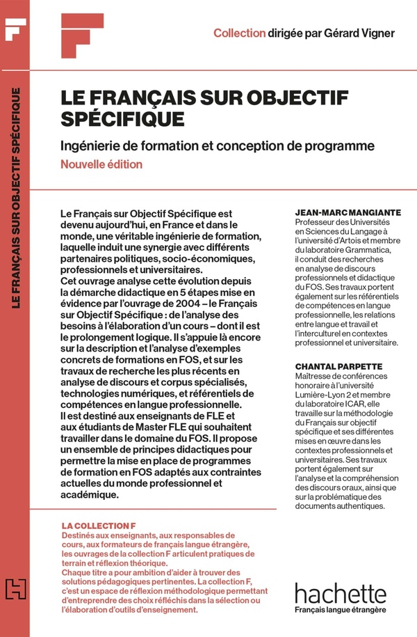 Collection F - Le français sur objectif spécifique - Ingénierie de la formation et conception de programme (Edition 2023)
