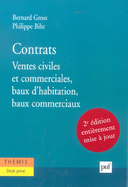 Contrats. Tome 1: Ventes civiles
