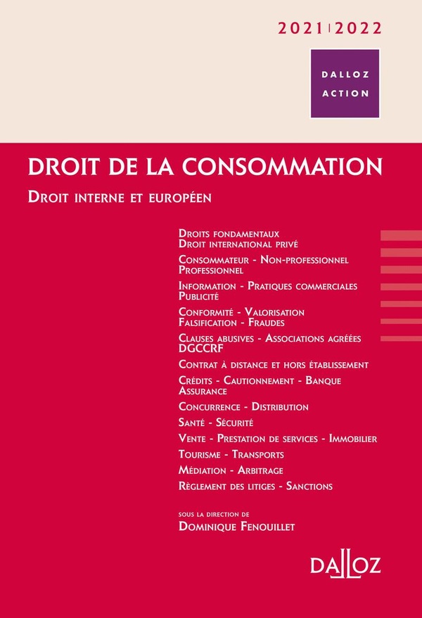 Droit de la consommation 2021-2022: droit interne et européen