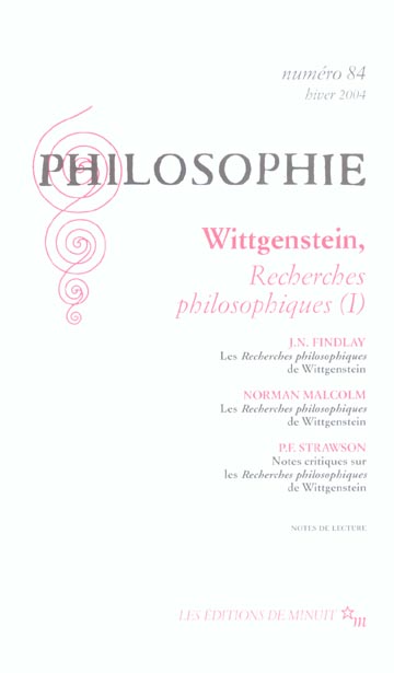 Wittgenstein, recherches philosophiques Tome 1