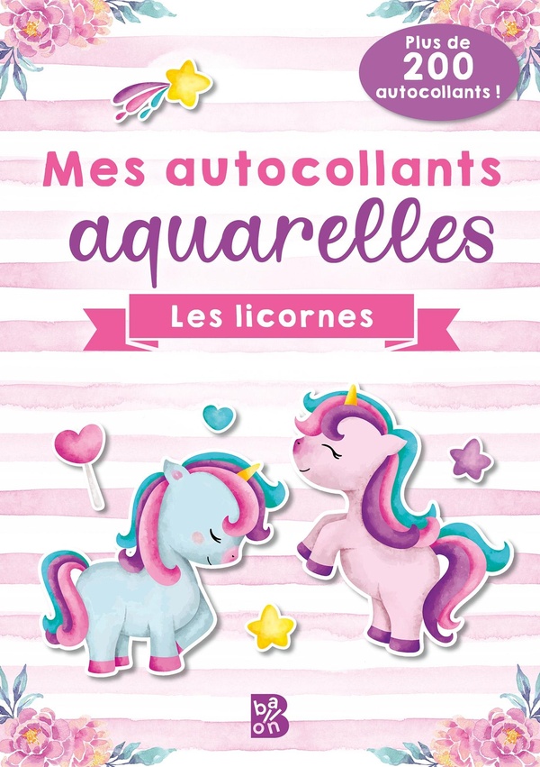 Mes autocollants aquarelles: Les licornes
