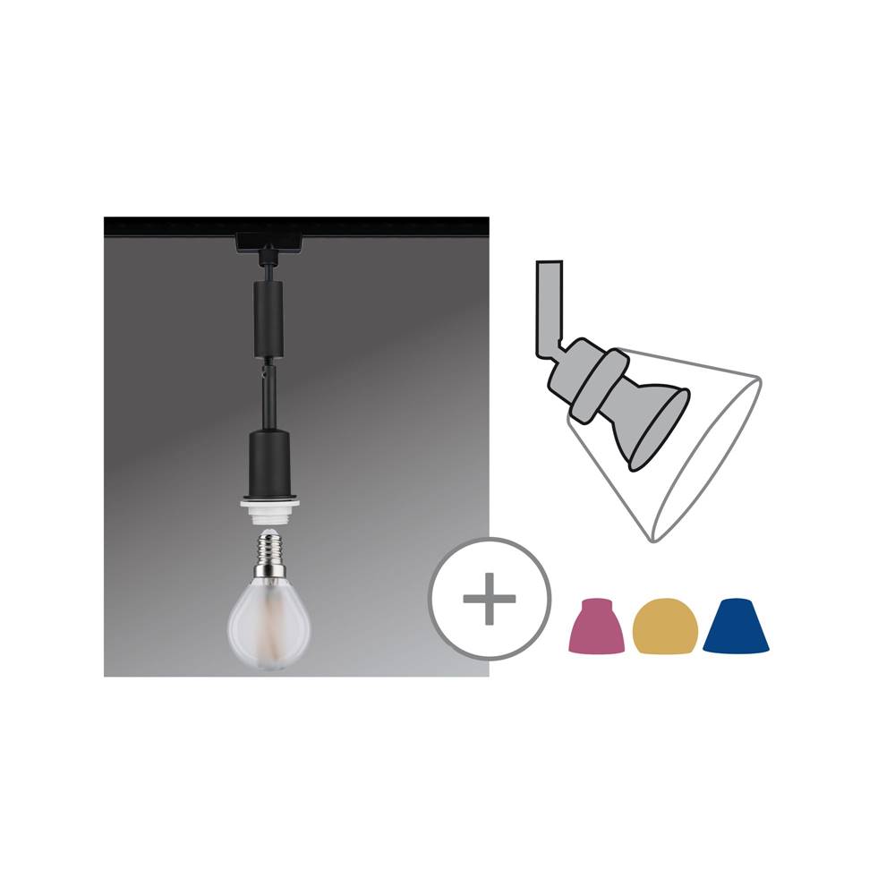 Paulmann Luminaire Sur Rail Haute Tension Urail E14 Noir (mat)