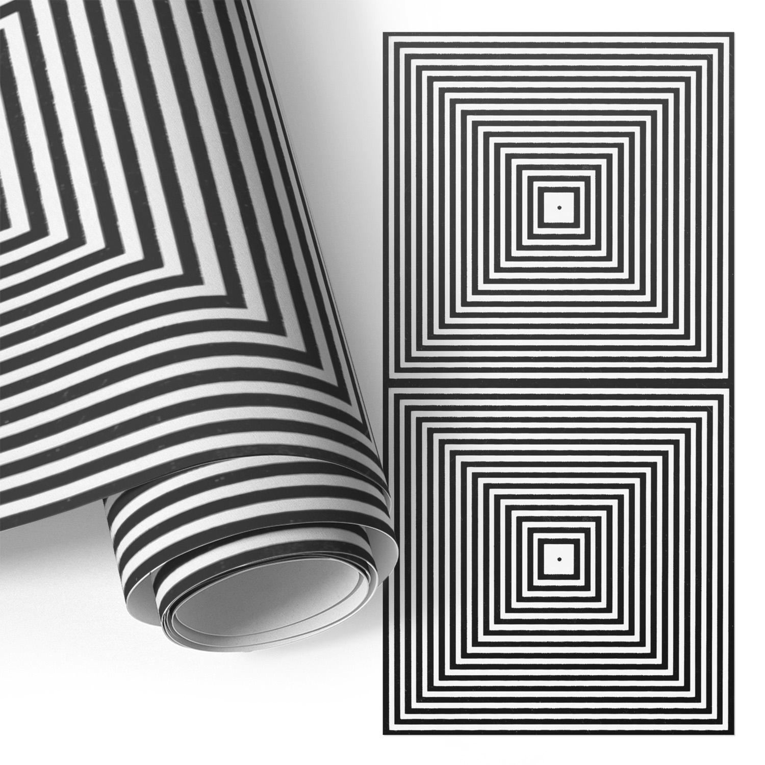 Film Adhésif - Adhésif Décoratif - Facile À Poser - Pour Meubles - Pour Cuisine - Pour Table Carrés En Illusion D'Optique 65x130 Cm