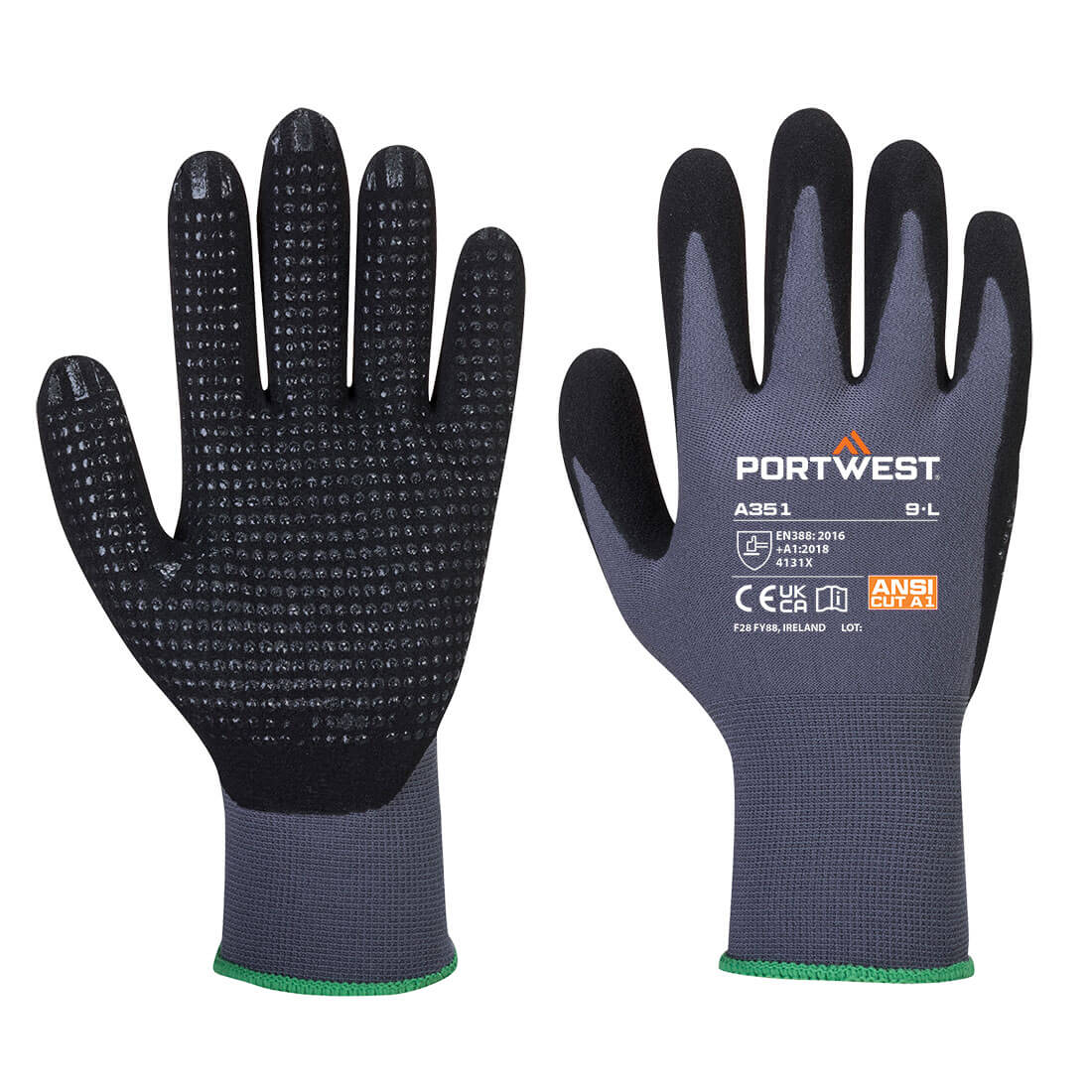 Gant Dermiflex Plus Couleur: Gris/noir Taille S - Portwest