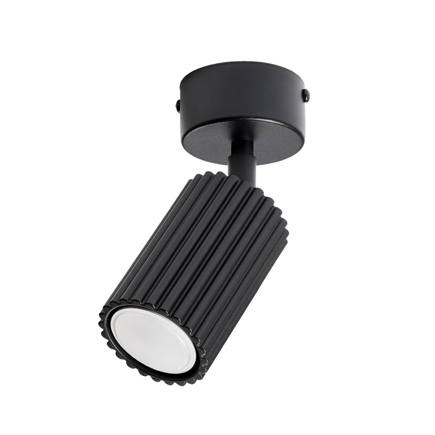 Spot De Plafond Rond Rainuré Noir 1xgu10 10w Karbon Sollux Lighting